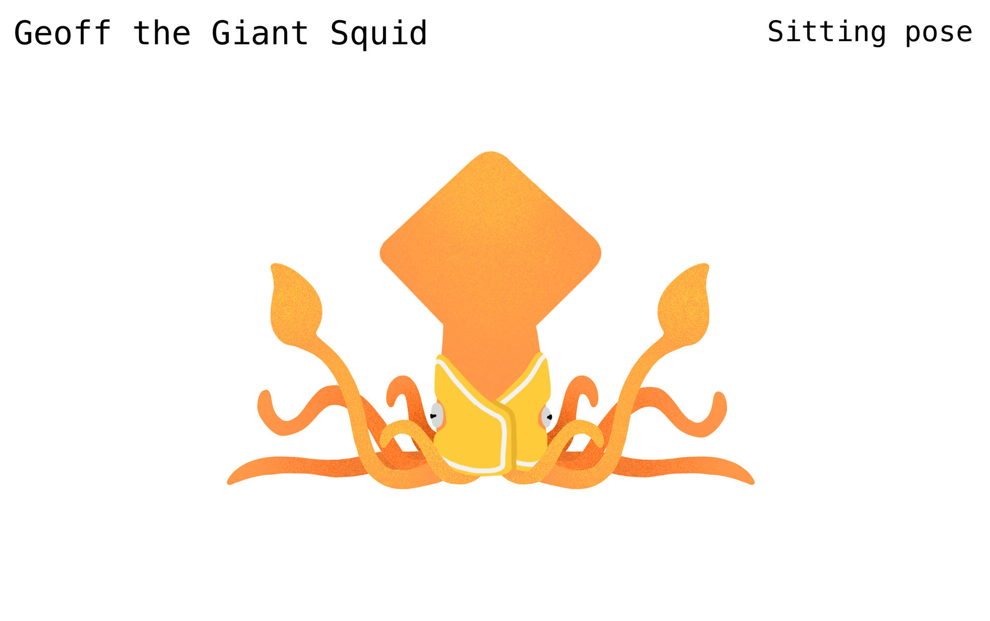 Geoff the Giant Squid Sitting Pose Geoff the Giant Squid Sitting Pose